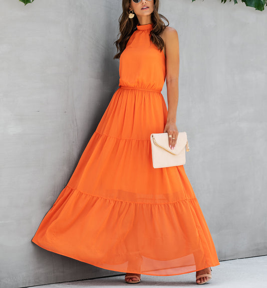 Robe Longue Évasée à Dos Nu